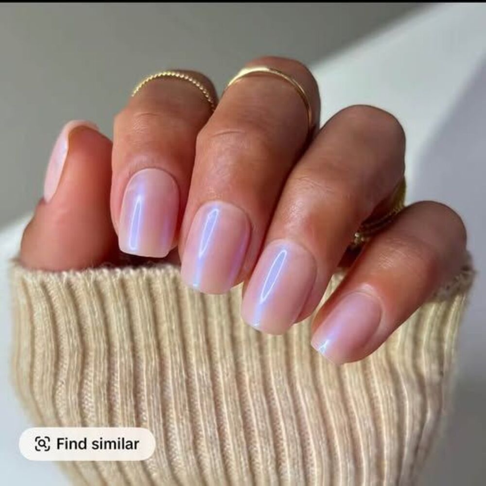 Nailboo Premium Press-On Nails - Demure Allure Metallic Pink Square Short